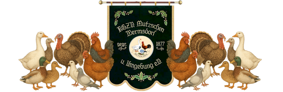 Vereinslogo RGZV Mutzschen-Wermsdorf und Umgebung e.V. mit Flagge und Tieren